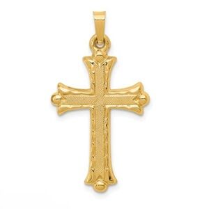 14k Gold Cross Pendant Charm
